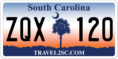 SC license plate ZQX120
