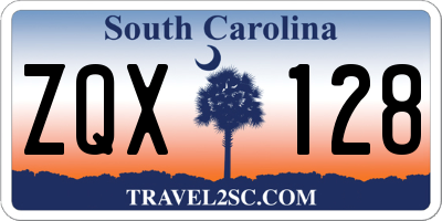 SC license plate ZQX128