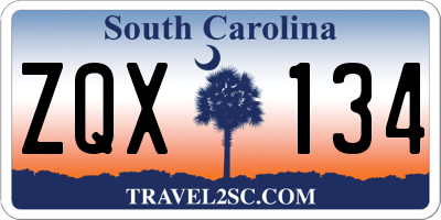 SC license plate ZQX134