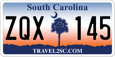 SC license plate ZQX145