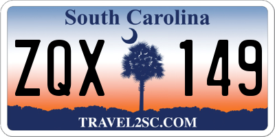 SC license plate ZQX149