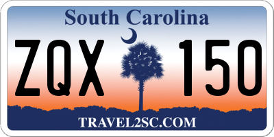 SC license plate ZQX150