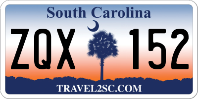 SC license plate ZQX152