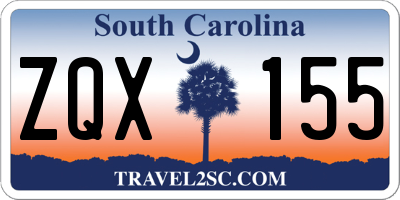 SC license plate ZQX155