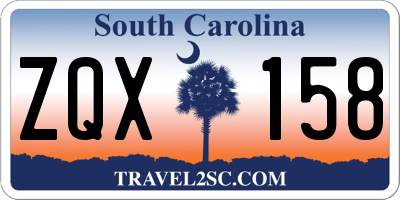 SC license plate ZQX158