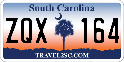 SC license plate ZQX164