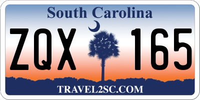SC license plate ZQX165