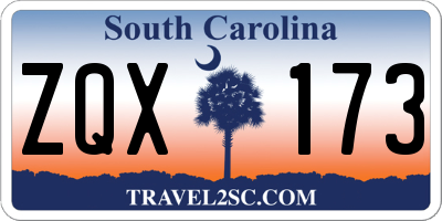 SC license plate ZQX173