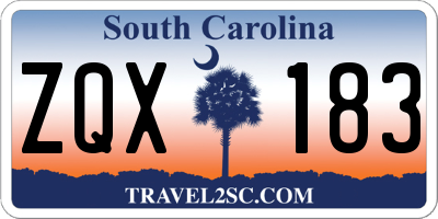 SC license plate ZQX183