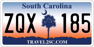 SC license plate ZQX185