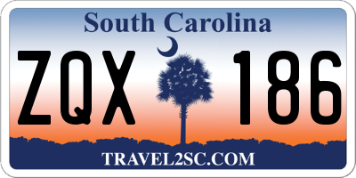 SC license plate ZQX186