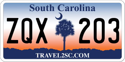 SC license plate ZQX203