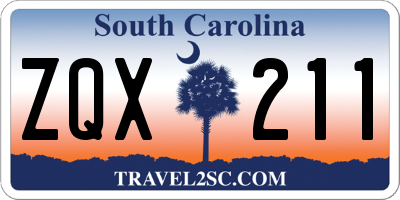 SC license plate ZQX211