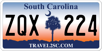 SC license plate ZQX224