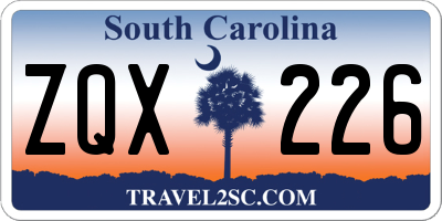 SC license plate ZQX226