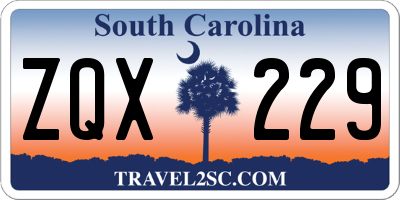 SC license plate ZQX229
