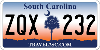 SC license plate ZQX232