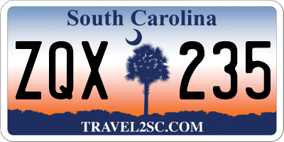 SC license plate ZQX235