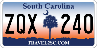 SC license plate ZQX240