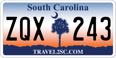 SC license plate ZQX243