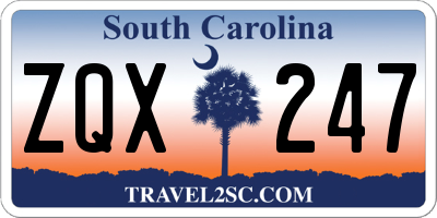 SC license plate ZQX247