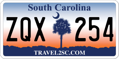 SC license plate ZQX254