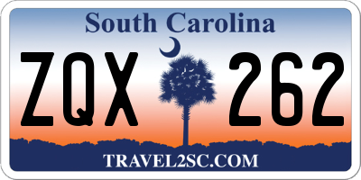 SC license plate ZQX262