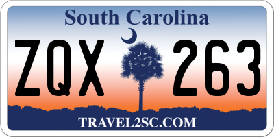 SC license plate ZQX263