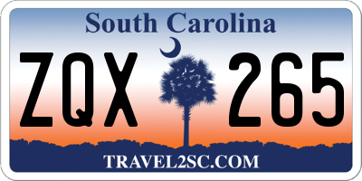 SC license plate ZQX265