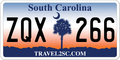 SC license plate ZQX266