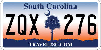 SC license plate ZQX276