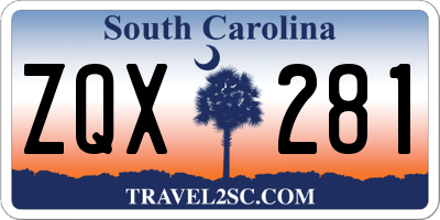 SC license plate ZQX281