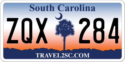 SC license plate ZQX284