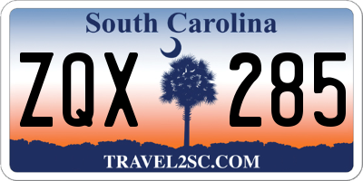 SC license plate ZQX285
