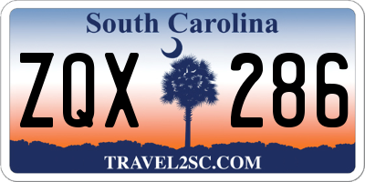 SC license plate ZQX286