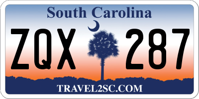 SC license plate ZQX287