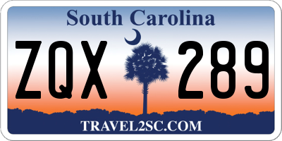 SC license plate ZQX289