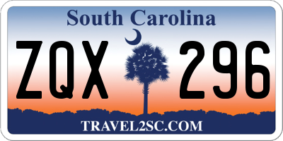 SC license plate ZQX296