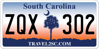SC license plate ZQX302