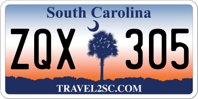 SC license plate ZQX305
