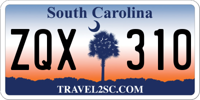 SC license plate ZQX310