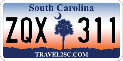 SC license plate ZQX311