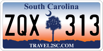 SC license plate ZQX313