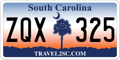 SC license plate ZQX325