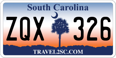 SC license plate ZQX326