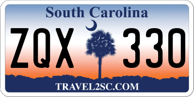 SC license plate ZQX330