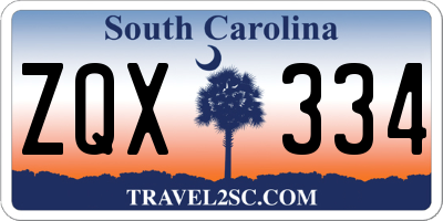 SC license plate ZQX334
