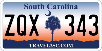 SC license plate ZQX343