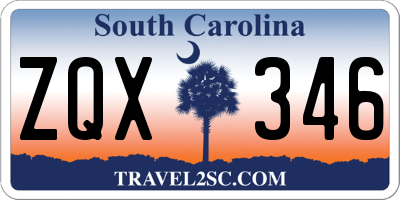 SC license plate ZQX346