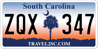 SC license plate ZQX347